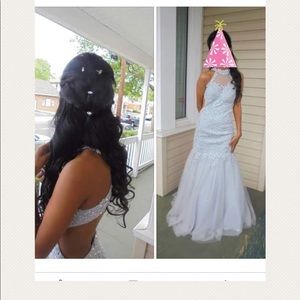 Special occasion silver bling gown/dress